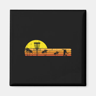 Disc Golf Palmen Retro Frisbee Frolf Sport Männer Magnet