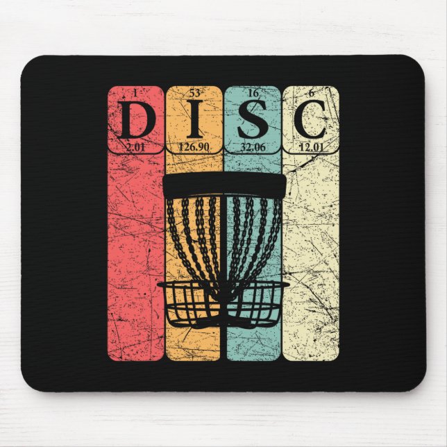 Disc Golf Periodensystem Elemente Frolf Spieler Vi Mousepad (Vorne)