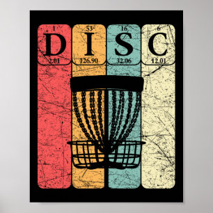Disc Golf Periodensystem Elemente Frolf Spieler Vi Poster