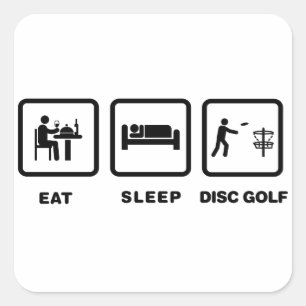 Disc-Golf Quadratischer Aufkleber