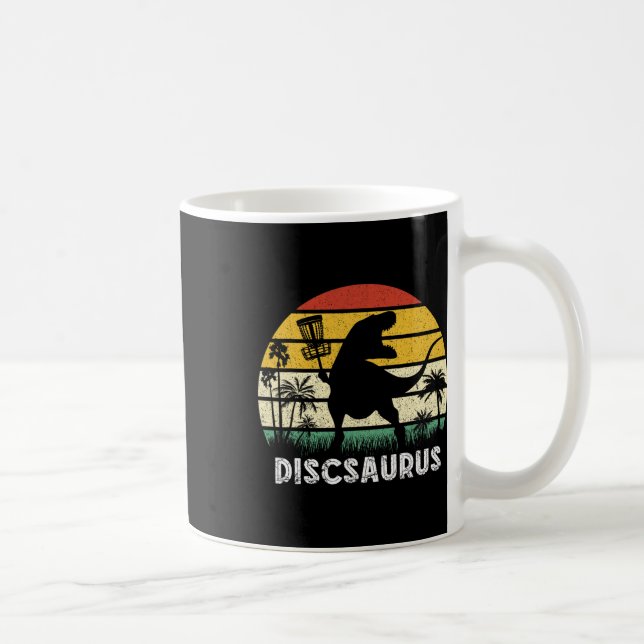 Disc Golf Retro Dinosaur Disc Golf Player Frolf Fl Kaffeetasse (Rechts)
