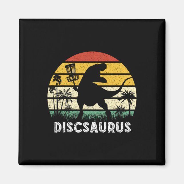 Disc Golf Retro Dinosaur Disc Golf Spieler Frolf F Magnet (Vorne)