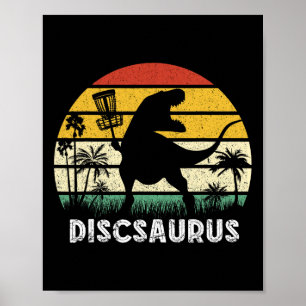 Disc Golf Retro Dinosaur Disc Golf Spieler Frolf F Poster
