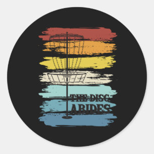 Disc Golf Retro Runder Aufkleber