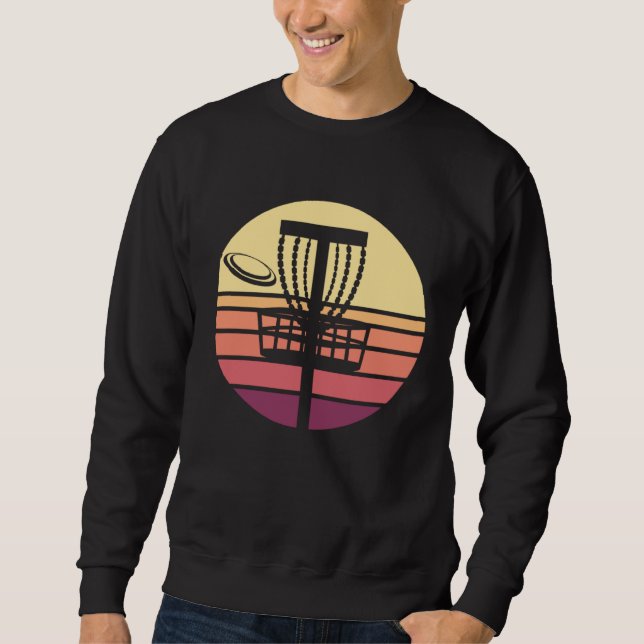 Disc Golf Retro Sunset Sweatshirt (Vorderseite)