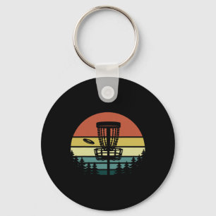 Disc Golf Retro Vintage Sonnenuntergang _1 Schlüsselanhänger