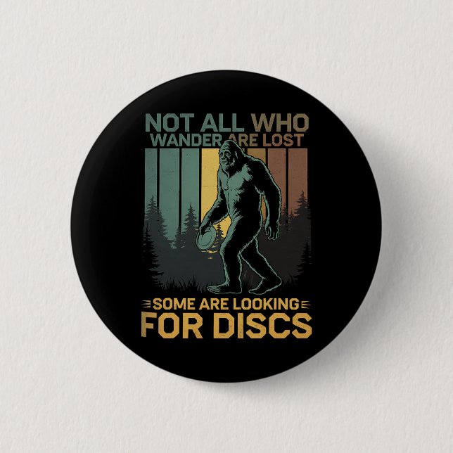Disc Golf Sasquatch Bigfoot Disc Golfer Lustiger D Button (Vorderseite)
