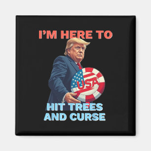 Disc Golf Shirt Lustig trifft Bäume und fluche Ret Magnet