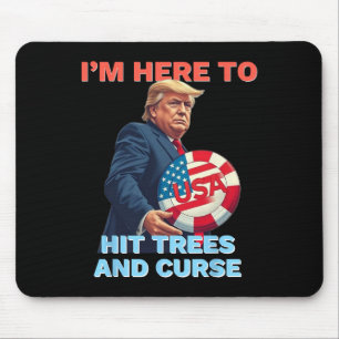 Disc Golf Shirt Lustig trifft Bäume und fluche Ret Mousepad