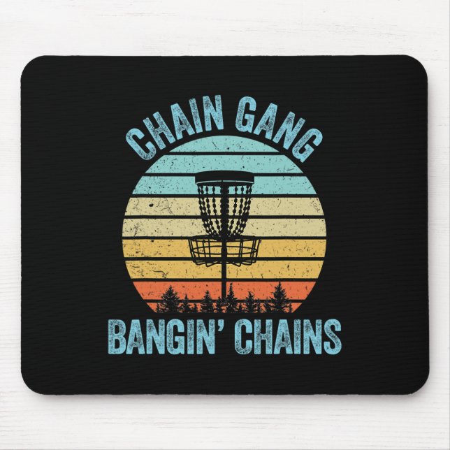 Disc-Golf-Shirt Lustige Kette Retro Disc-Golf-Gesc Mousepad (Vorne)