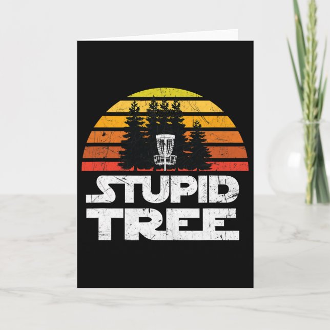 Disc Golf Shirts für Männer Stupid Tree Frisbee Go Karte (Vorderseite)
