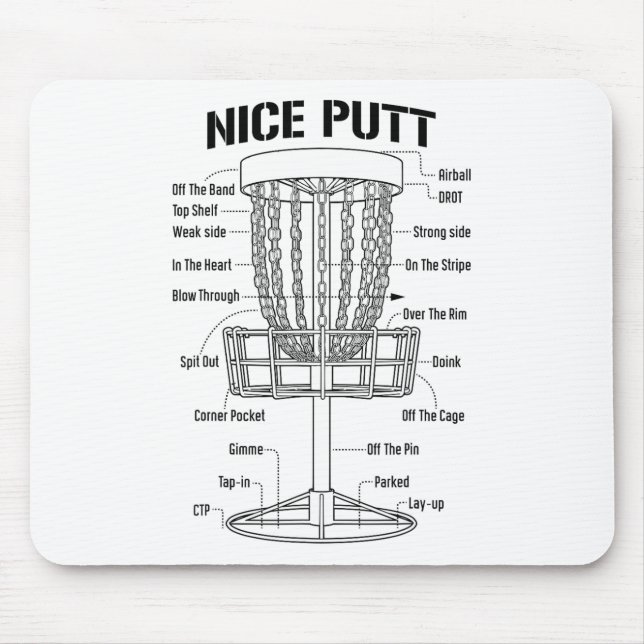 Disc Golf Sket Schöner Putt Lustiger Putting Jargo Mousepad (Vorne)