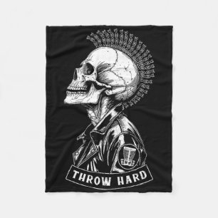 Disc-Golf-Spieler Punk Rock Totenkopf Mohawk Wirf  Fleecedecke