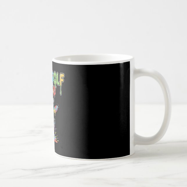 Disc Golf Stimmung Regenbogen Splash Disc Skizze Kaffeetasse (Rechts)