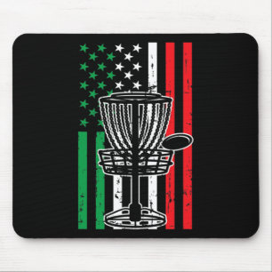 Disc Golf T Italien Flagge USA-Flagge Disc Golfer Mousepad