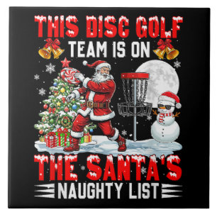 Disc Golf Team ist auf Santas Weihnachts-Naughty-L Fliese