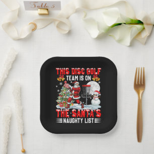 Disc Golf Team ist auf Santas Weihnachts-Naughty-L Pappteller