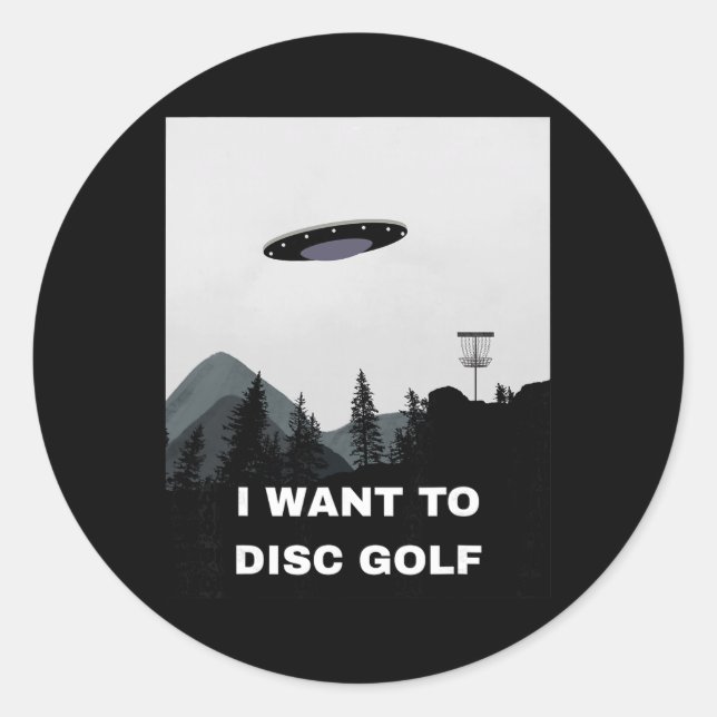 Disc Golf Ufo  Runder Aufkleber (Vorderseite)