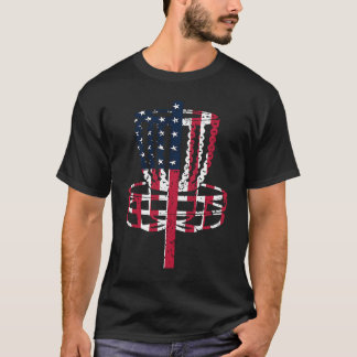 Disc Golf US American Flag Frisbee Golf Player T-Shirt