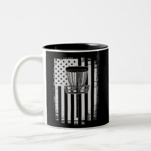 Disc Golf USA Flagge Golfer Golf Sportliebhaber Zweifarbige Tasse