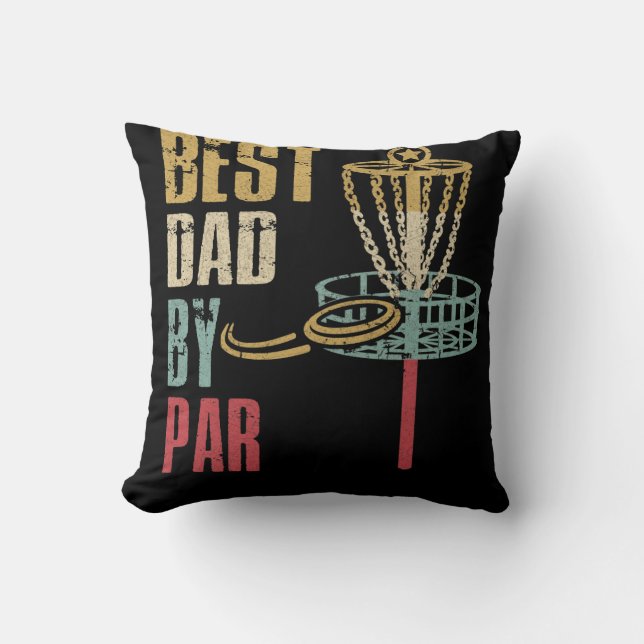Disc Golf Vater Bester Vater Par Kissen (Vorderseite)