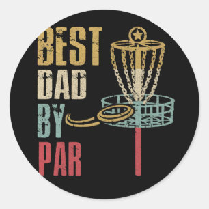 Disc Golf Vater Bester Vater Par Runder Aufkleber
