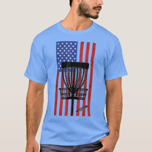 Disc Golf Vintage abgenutzte amerikanische Flagge T-Shirt