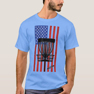 Disc Golf Vintage abgenutzte amerikanische Flagge T-Shirt