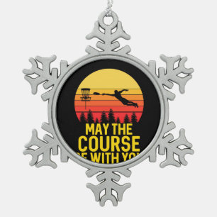 Disc Golf With You Schneeflocken Zinn-Ornament
