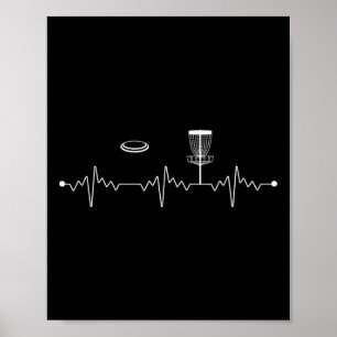 Disc-Golfer-Herzschlag-Golfgeschenk Frolf-Hobby Di Poster