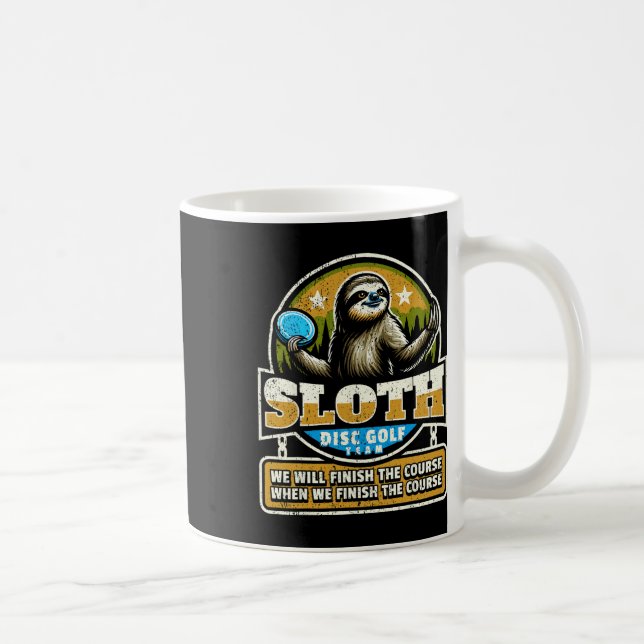 Disc Golfer I Lustiger Faultier Disc Golf Spieler  Kaffeetasse (Rechts)