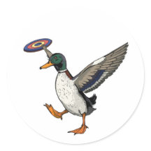 Disc Golfing Duck Funny Bird