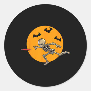 Disc Golfing Skelett Halloween Männer Disc Golf Ha Runder Aufkleber