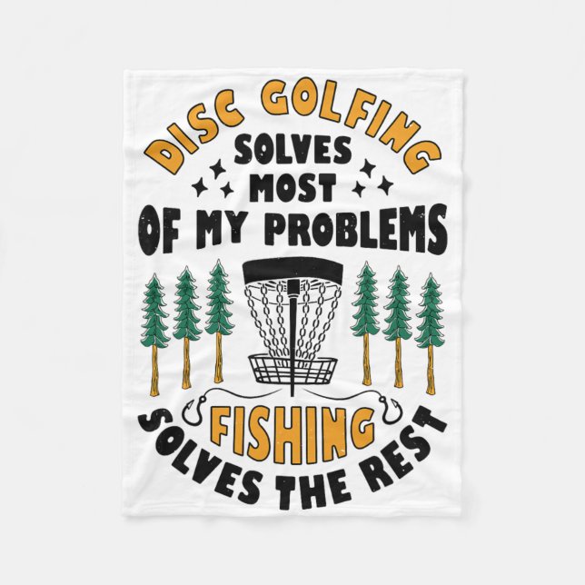 Disc Golfing Solves Most Of My Problems Fishing Fr Fleecedecke (Vorderseite)
