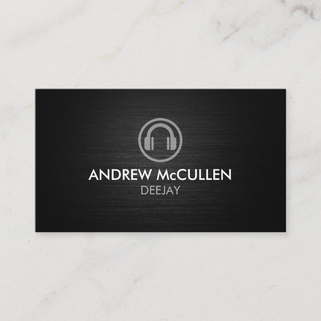 Disc Jockey Deejay DJ Heaphones Icon  Visitenkarte (Vorderseite)