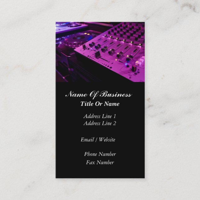 Disc-Jockey-Geschäfts-Karte Visitenkarte (Vorderseite)