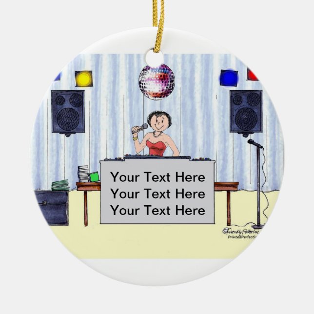 Disc Jockey/MC - Weiblich Keramikornament (Vorne)