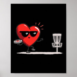 Discgolf Herz Disc Golf Golfer Valentinstag Su Poster