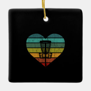 DiscGolf - Retro Vintage Zielkorb Keramikornament