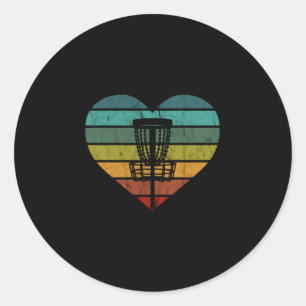 DiscGolf - Retro Vintager Zielkorb Runder Aufkleber