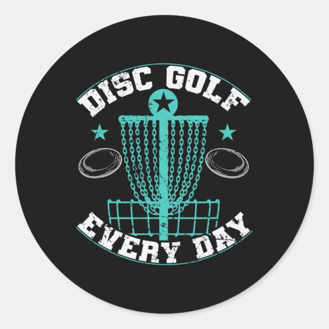 Discgolf Täglich Skizze Frisbee  Runder Aufkleber (Vorderseite)