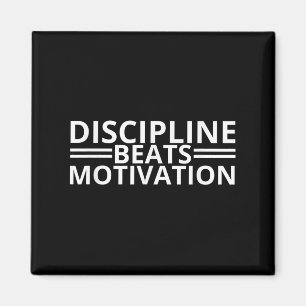 Discipline Beats Motivation Gym Magnet