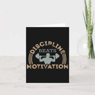 Discipline Beats Motivation Karte