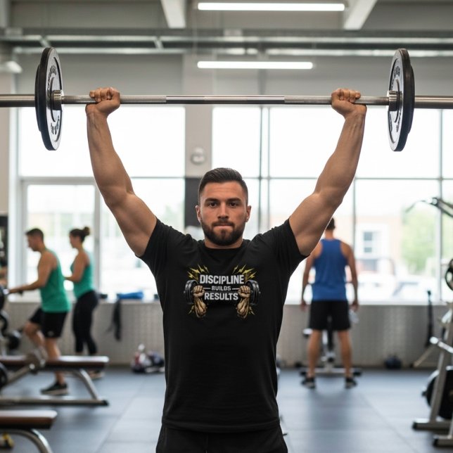  Discipline Builds Results Fitness motivation T-Shirt (Von Creator hochgeladen)
