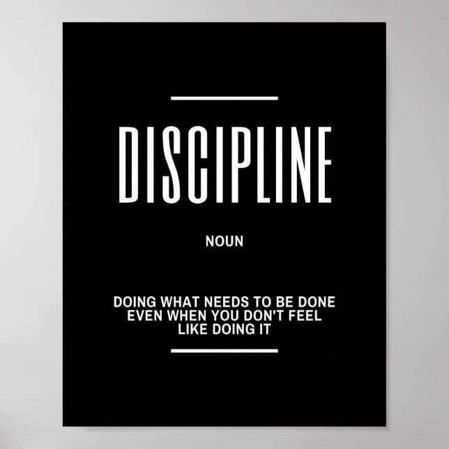 DISCIPLINE-Definition-Zitat - inspirierende Zitate Poster (Vorne)