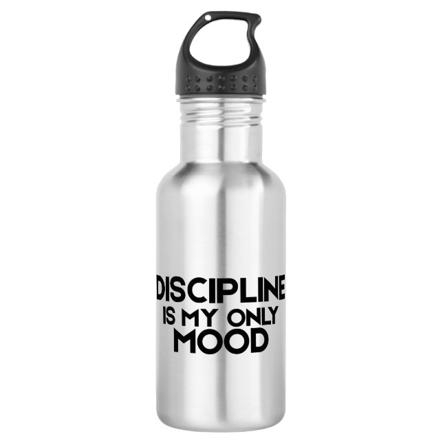 Discipline Is My Only Mood Minimalist Water Bottle Edelstahlflasche (Vorderseite)
