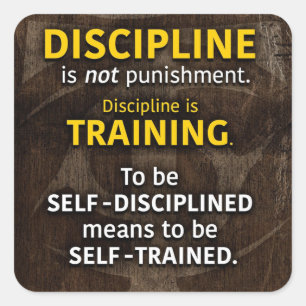 Discipline is Training - Workout Gym Inspiration Quadratischer Aufkleber