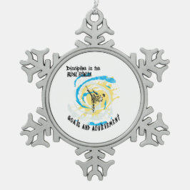 Discipline ist die Brücke zwischen Kampfkünsten Schneeflocken Zinn-Ornament