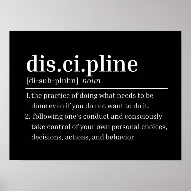 Discipline Motivierend Gym Poster (Vorne)