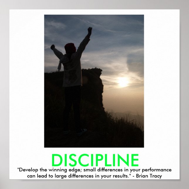 DISCIPLINE motivierend Plakat (Vorne)